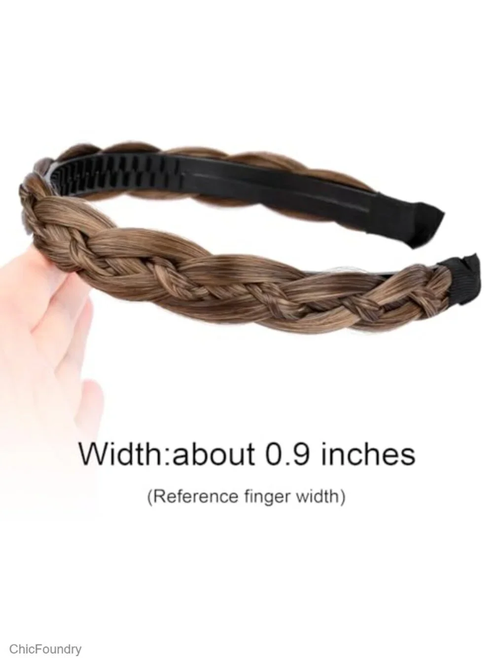 Thin Braided Headband with Teeth Synthetic Hair Plaited Head Bands for Women
